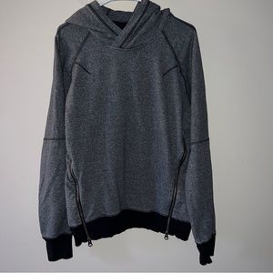 Lululemon Womens Hoodie Om Roam Grey Yoga Pullover Sweatshirt Pockets Size 6
